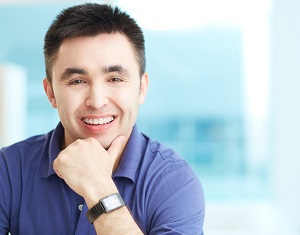 Man with clear braces